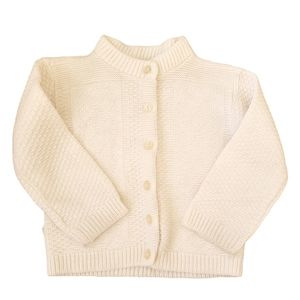 Vintage handmade handknit cream off-white cardigan sweater